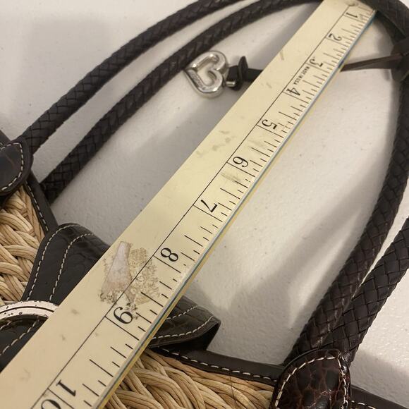 Vintage Brighton Woven Straw Basket Shoulder Handbag Purse Braided Weave Heart - Picture 4 of 11